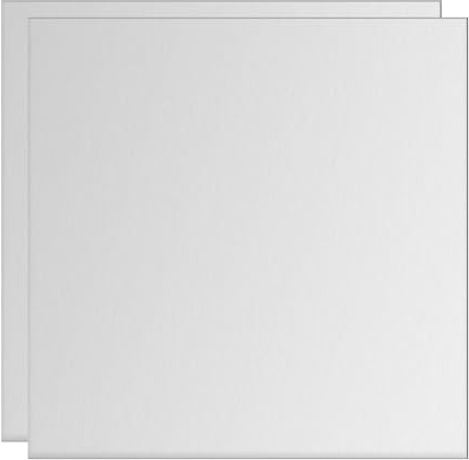 QUARKZMAN 2 Pcs Lámina De Aluminio 200mm x 200mm x 4mm Para Uso Plateado | Placa Cuadrada De Aluminio 6061, 0.16 Pulgadas De Espesor, Industrial