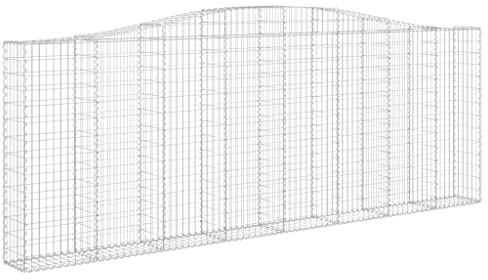 Nqyjm Garden Mesh Fence Gabion Basket Arched 400 x 30 x 140/160 cm Galvanised Iron Gabion Wall Stone Cages for Outdoor Patio Lawn Decorative Model 1