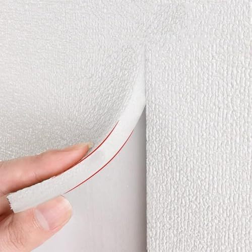 Générique Papier Peint Isolant Autocollant De 9 Mm D'épaisseur, pour Murs Intérieurs, Imperméable Et Résistant à L'humidité, pour La Protection Et La Décoration des Murs,Blanc,50x280cm