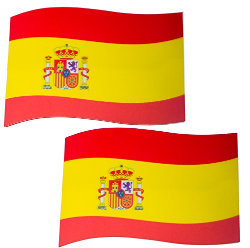 BRUBAKER Doppelpack Auto Magnetflagge Spanien mit 3D-Effekt!