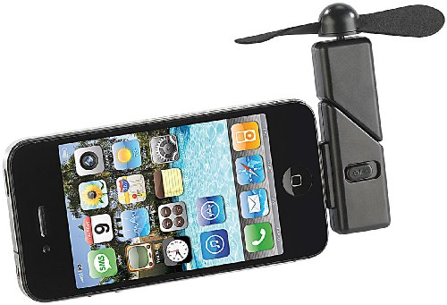 Callstel Handy Ventilator iPhone: Mini-Ventilator für iPhone & iPod Touch mit Dock-Connector, 30-polig (Ventilator mit Adapter, iPhone Taschen Ventilator, Lüfter)