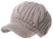 Damen Dicke Strickmütze gestrickte Barett Mütze mit Visor Baskenmütze Schirmmütze Beieg