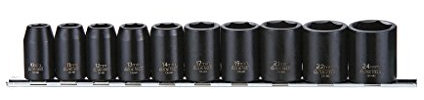 Teng 9121 10 Piece Metric Impact Socket Set 1/2in Square Drive