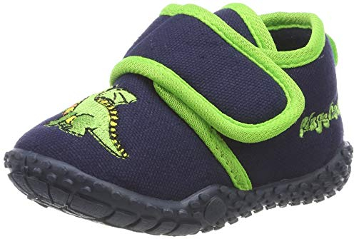 Playshoes Pantofole, Pantofole Unisex - Bambini e ragazzi, Drago, 28/29 EU