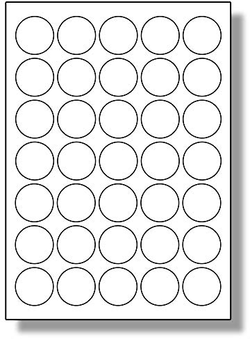 Label Planet® 35 Per Page/Sheet, 5 Sheets (175 Round Sticky Labels), White Blank Matt A4 Circular Circle Price Pricing Stickers, for Laser or Inkjet Printer, UK LP35/37R, 37MM Diameter Circles