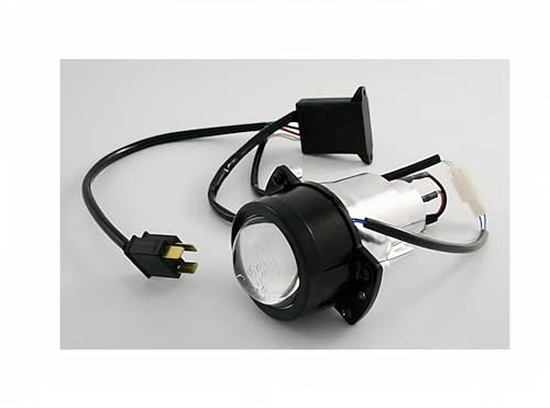 Shin Yo H1 DE-Fern-/Abblendlicht – Ø50mm – Umschaltbar – E-zugelassen | Linsenhöhe 20 mm, Rahmendurchmesser 67 mm, Gehäuselänge ca. 123 mm, Halterung 93 mm, E-Zulassung, eintragungsfrei