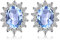 JewelryPalace Prinzessin Diana Kate Middleton 1.2ct Echt Blautopas Ohrstecker Silber 925 Damen, Schmuck Set, Ohrringe Silber Zirkonia Edelstein Mädchen, Ohrstecker Silber mit Stein Frauen Geschenk