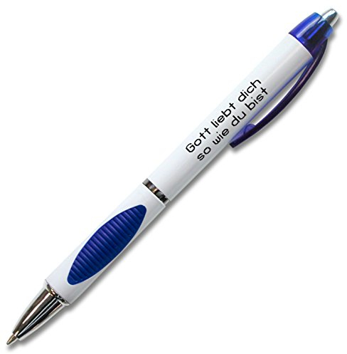 Christliche Geschenkideen °° Kugelschreiber Gott liebt dich so wie du bist (blau)