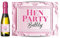 10x Labels for Mini Champagne or Mini Wine Bottles Non Personalised – Hen Party, Hen Weekend (10x Baby Pink Labels)