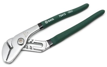 SATA ST70412ST Nut- und Federzange, gerades Backen-Design, Chrom-Vanadium-Stahl-Konstruktion und grün getauchte Griffe, 25,4 cm