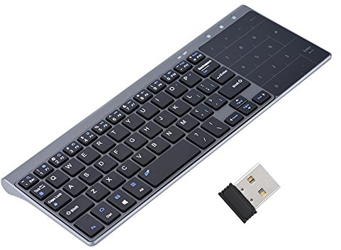 VBESTLIFE 2,4 GHz kabellose Tastatur, tragbare kabellose Tastatur mit empfindlichem Touchpad, kompatibel für Windows/Android/IOS