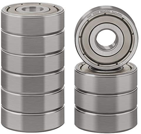 XiKe 10 Stück 628ZZ Mini Kugellager 8x24x8mm Chromstahl und Vorgeschmiert, 628-2Z Rillenkugellager mit Doppelter Metalldichtung.