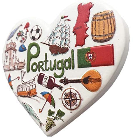 3D Portugal Heart-Shaped Refrigerator Magnet Tourist Souvenirs Resin Magnetic Stickers Fridge Magnet Home & Kitchen Decoration from China (Portugal)