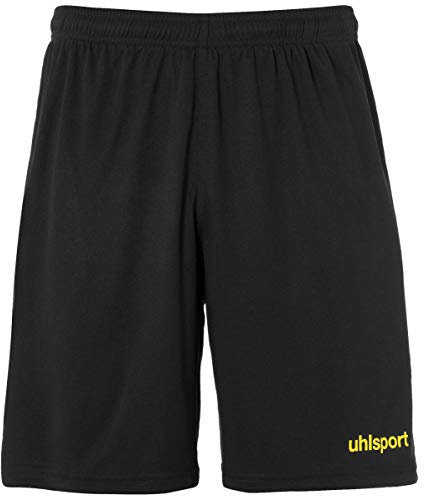 uhlsport Kinder Center Basic Shorts, schwarz/limonengelb, 152