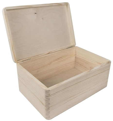 WooDeeDoo Truhe aus Holz, 30 x 20 x 13 cm Box mit Deckel