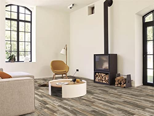 PVC Bodenbelag Vinylboden in markantem Holz-Design, Zuschnitt (2m breit, 7m lang)