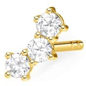 Thomas Sabo Damen Einzel Ohrstecker weiße Steine gold, 925 Sterlingsilber