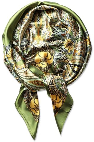 vabovin Women's 35 Satin Square Silk Like Hair Scarves and Wraps Headscarf for Sleeping