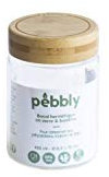 Pebbly PKV-026 - Bocal rond en verre borosilicate 450 ml avec couvercle à vis en bambou