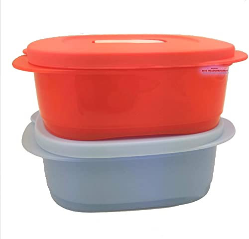 Tupperware® CrystalWave 2x 500 ml rot-blau Mikrowelle Kühlschrank Brotdose Lunch-Box tolle Neuheit! NEU