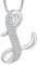 starchenie Buchstabe Kette Alphabet Halskette Glücksbuchstabe L Halskette Zirkon Anhänger 925 Sterling Silber Halskette für Damen