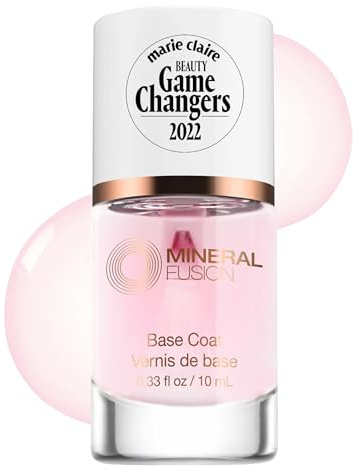 Mineral Fusion Base Coat Nail Treatment - Extend the Length of Manicures - Protect Against Chipping, Peeling Nail Polish - Long Lasting, Nail Strengthener - Vegan, No Harsh Ingredients - 0.33 Fl Oz