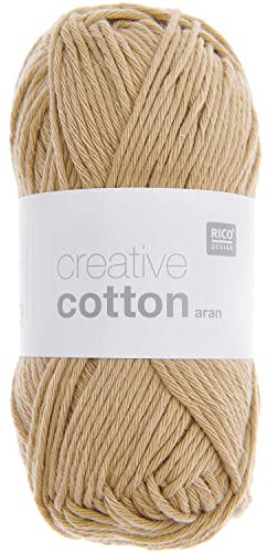 Rico Design Creative Cotton aran 50 g ca. 85 m Wolle Wollschnur Häkelwolle Häkeln Basteln Knäuel Camel