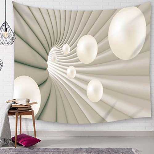 EHOMERY Wandteppich Halterung Tapisserie Schmal Beige 3D-Sichttunnel Wandbehang Mit Motiv Kamin Wandbehang Deko Wandschmuck Groß Schlafzimmer Wohnzimmer Wanddekoration 59X59 Inches