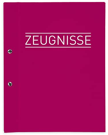 itenga Zeugnismappe mit Buchschrauben pink erweiterbar für Kinder Jugendliche Erwachsene Mädchen