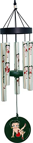 Spoontiques Betty Boop kleines UV-Windspiel, Outdoor-Gartendekoration, dekoratives Glockenspiel für Hof, Garten, Hinterhof und Terrasse