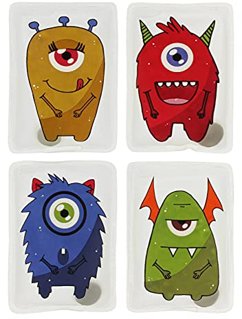 Handwärmer Taschenwärmer Sets Fingerwärmer, gegen kalte Hände im Winter (4er Set Einäugige Monster)