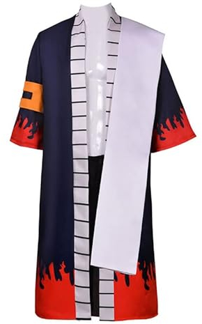 Syqiya Anime Portgas Outfit mit Hut Cosplay Kostüm Herren Blau 3XL (Chest 120cm)