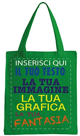 Gruppo Veneziano - Shopper Personalizzata 100% cotone 140gr/mq - Shopper Personalizzabile 39x41 - manici lunghi e comfort - 100% Made in Italy