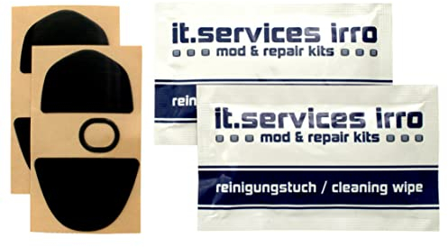 IT-Services Irro 2X Sets Glides/Mausgleiter passend für Logitech G303 Shroud Edition, inkl. 2 Reinigungspads