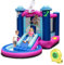 GYMAX Kids Bouncy Castle, Inflatable Jumping House with Slide, Round Ball Pit Pool & Carry Bag, Children Bounce Playhouse for Outdoor Indoor (Space Themed with 480W Blower)