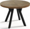 WFL GROUP Designer Runder Ausziehbarer Esstisch - Loft-Stil, Industriell, Platzsparend - Schwarze Beine - 100 bis 200 cm - für 5-10 Personen - Hergestellt in EU - Lefkas Eiche - 200 cm