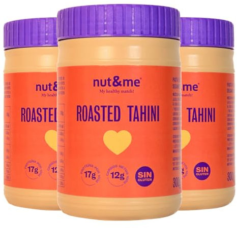Tahini tostado 900 gr nut&me | 100% sésamo tostado | 100% natural, Vegan protein -veganos, sin gluten- Cocina Árabe - Tahina pasta de sésamo | Pack 3 x 300 gr