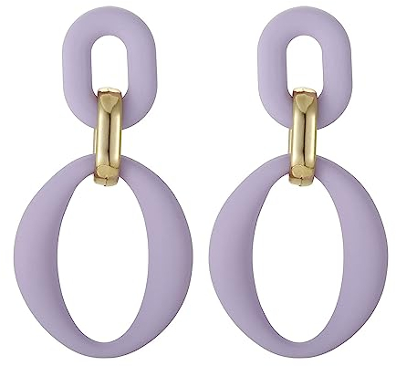SIXDUTON Orecchini Ovali in Acrilico, Vintage e Piuttosto Esagerati Orecchini Eleganti Colorati, Adatti per Donne e Ragazze in Estate (Viola)
