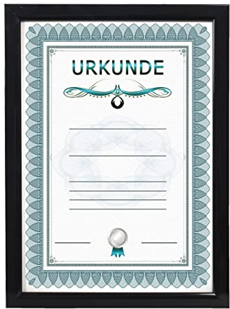 IDEAL TREND Dokument Bilderrahmen mit Klarglas Urkunde Foto Rahmen PS-1 Portraitrahmen Frame: Farbe: Schwarz | Format: 29,7x42 DIN A3