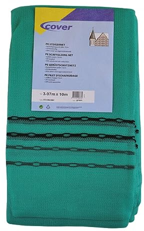 Alfa Gerüstschutznetz 3,07m x 10 m grün Profi-Qualität Schutznetz Abdecknetz Abrissnetz Dachdeckerfangnetz