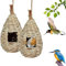 Casa de Paja Natural Pájaros, 2 Piezas Nido Pajaros Exterior Colgante, Pájaros Casas De Pájaros Colgantes, Tejidas a Mano Hierba Nidos para Pajaros para Gorriones y Otras Aves Pequeñas (Del tronco, A)