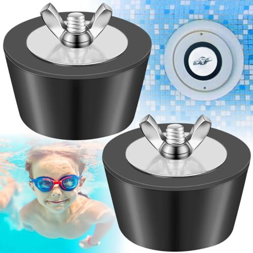 Forhome 2PCS Tapon Piscina Invierno 32-38 mm Tapones de Invierno para Piscina, Tapón de Goma, Tapón de Cierre con Tuerca de Mariposa de Acero Inoxidable para Tuberías de Desagüe de Piscinas