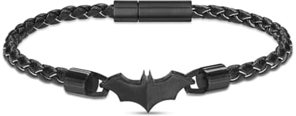 Police Herren-Armband Batman Leder Schwarz PEAGB0034701