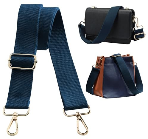 Navaris Handtaschengurt 75-138cm - Tragegurt für Handtasche - Taschengurt zum Wechseln - Taschenriemen - Handtaschen Gurt Trageriemen - Schultergurt für Taschen in Blau