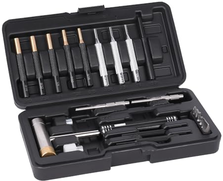 Fayelong Ensemble De Poinçons-23Pcs Jeu De Tournevis À Goupille Fixe, Poinçon, Marteau À Double Tête, Outil D'entretien En Laiton Et Acier Inoxydable Avec Boîte En Plastique