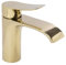 Rea Waschtischarmatur Dart gold Low Wasserhahn Bad Badarmatur aus Messing Armatur für Waschbecken Badezimmer Mischbatterie Waschbecken Einhebel (Gold)