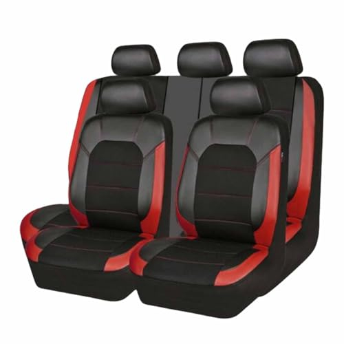 Auto-Sitzbezug Für BMW 1er 120d E87 130i E87 120i E87 118i E87 116i E87 116d E87, 9PCS Auto Leder Autositz Sitzschoner Wasserdicht Bequem Innenraum Zubehör,D/9pcs Set Black-Red