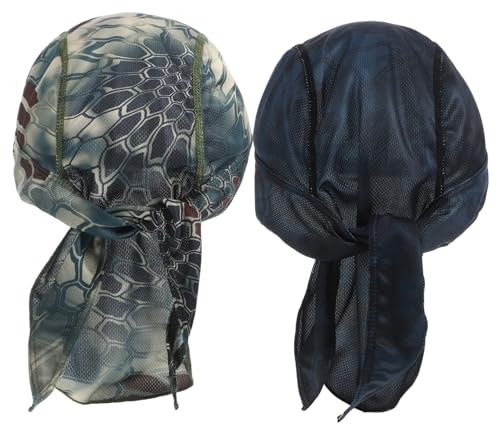 WOONEKY 2pcs Männer Pirate Hut Bandana Turban Outdoor Reiten Helm Innen Weichen Bequemen