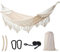 Pasdrucn Hamac Exterieur, Hamac Suspendu avec Sangle Hamac, Hamac avec Support, Hamac De Jardin avec Tige en Bois, Hamac À Macramé De Bohême, Toile Hamac Exterieur (Blanc)