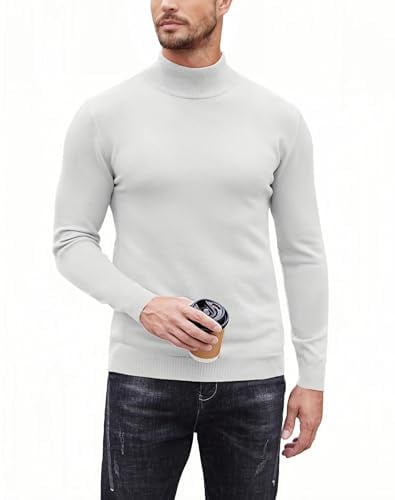 COOFANDY Jersey para hombre con cuello alto de punto de cuello alto | Slim Fit,Turtleneck,Winter,Langarm,Warm